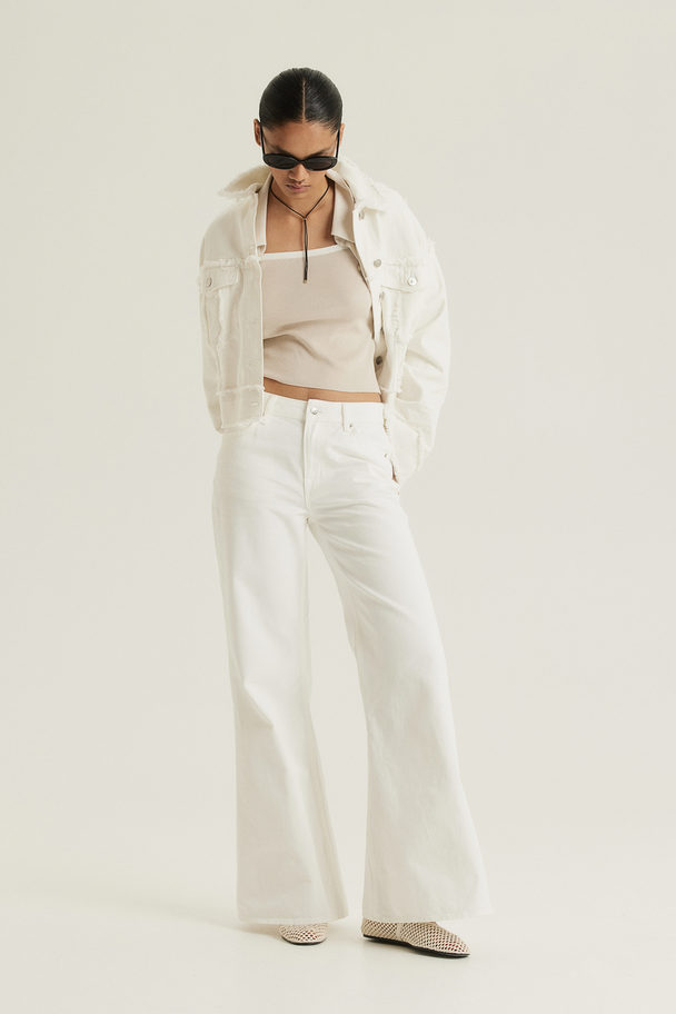 H&M Flared Regular Jeans White