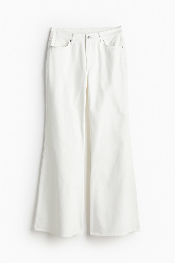 H&M Flared Regular Jeans White
