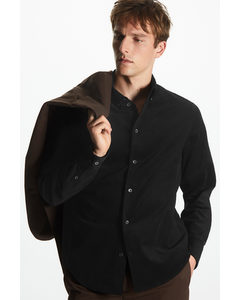 Button-down Collar Corduroy Shirt Black