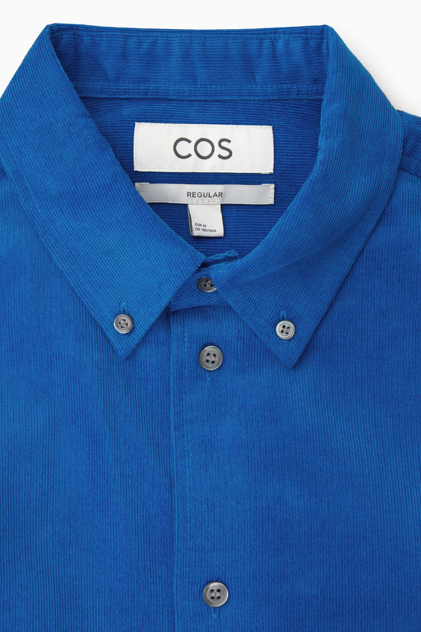 COS Button-down Collar Corduroy Shirt Blue