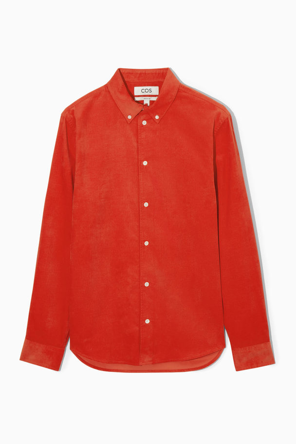 COS Button-down Collar Corduroy Shirt Orange