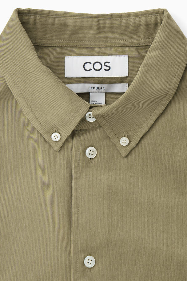 COS Button-down Collar Corduroy Shirt Dark Beige