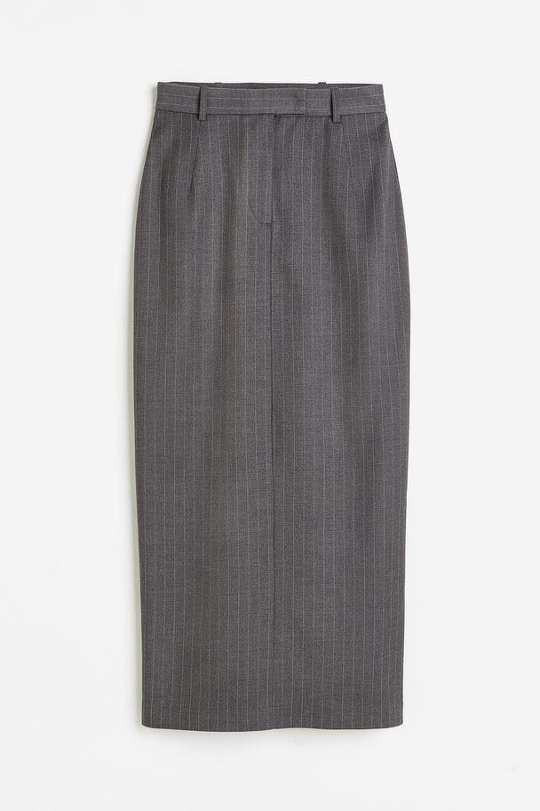 H&M Twill Pencil Skirt Grey/pinstriped