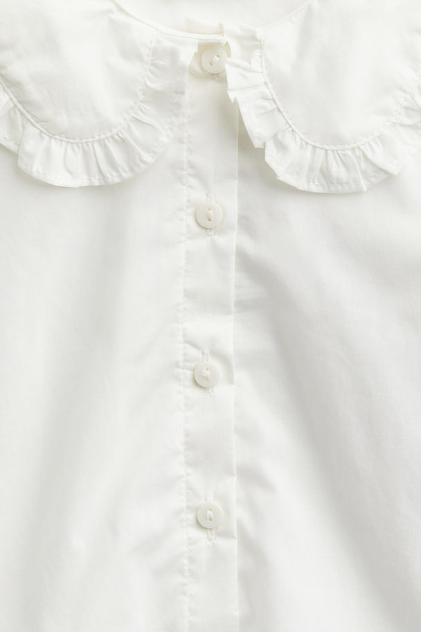 H&M Bluse mit Kragen Weiß