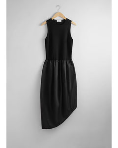 Asymmetrisches Midikleid Schwarz