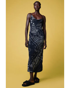 Slip Dress Black/paisley-patterned