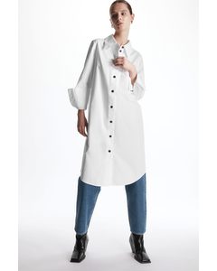 Relaxed-fit Midi Shirt Dress White