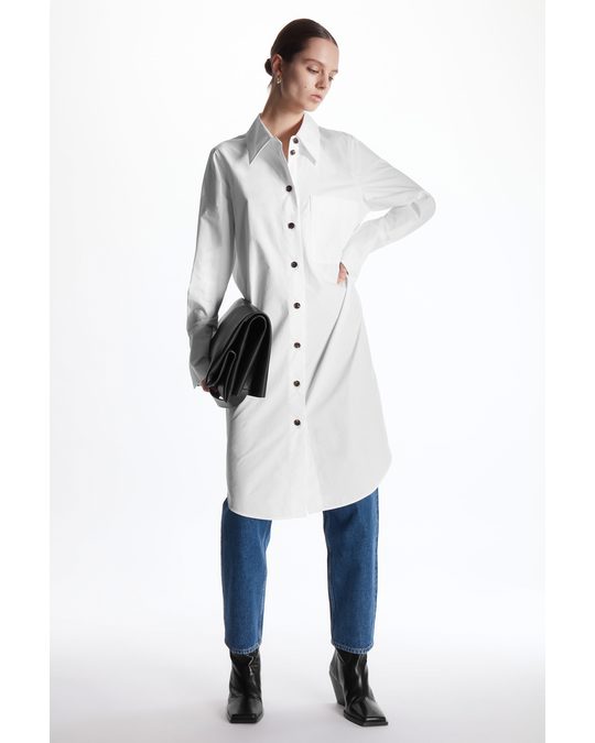 COS Relaxed-fit Midi Shirt Dress White