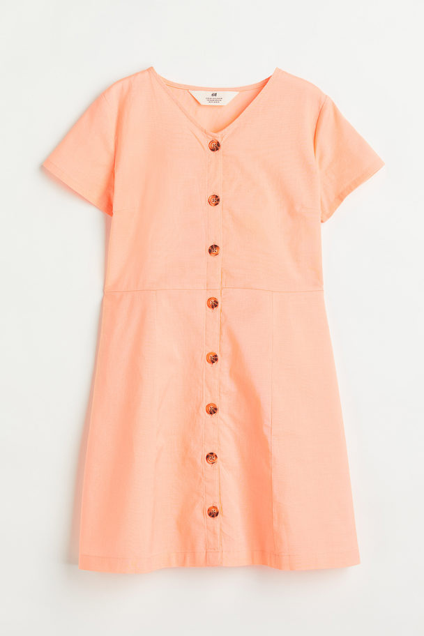 H&M Button-front Dress Coral