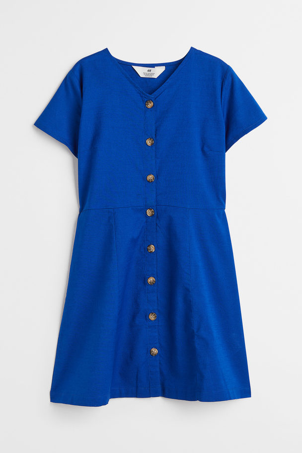 H&M Button-front Dress Cornflower Blue