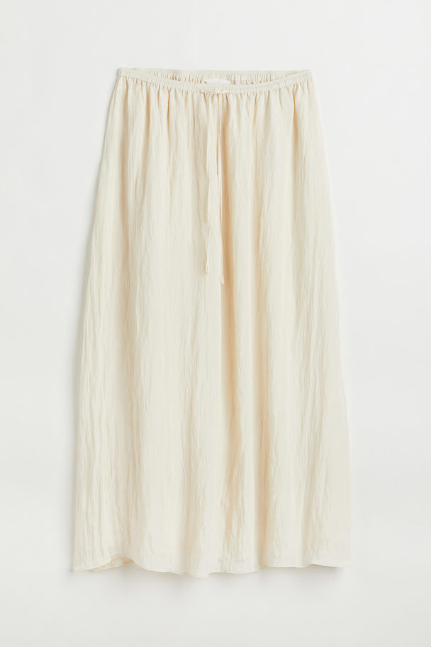 H&M Calf-length Skirt Natural White