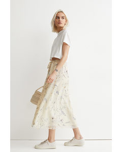 Calf-length Skirt Cream/floral