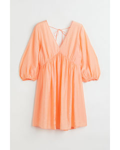 V-neck Dress Light Apricot