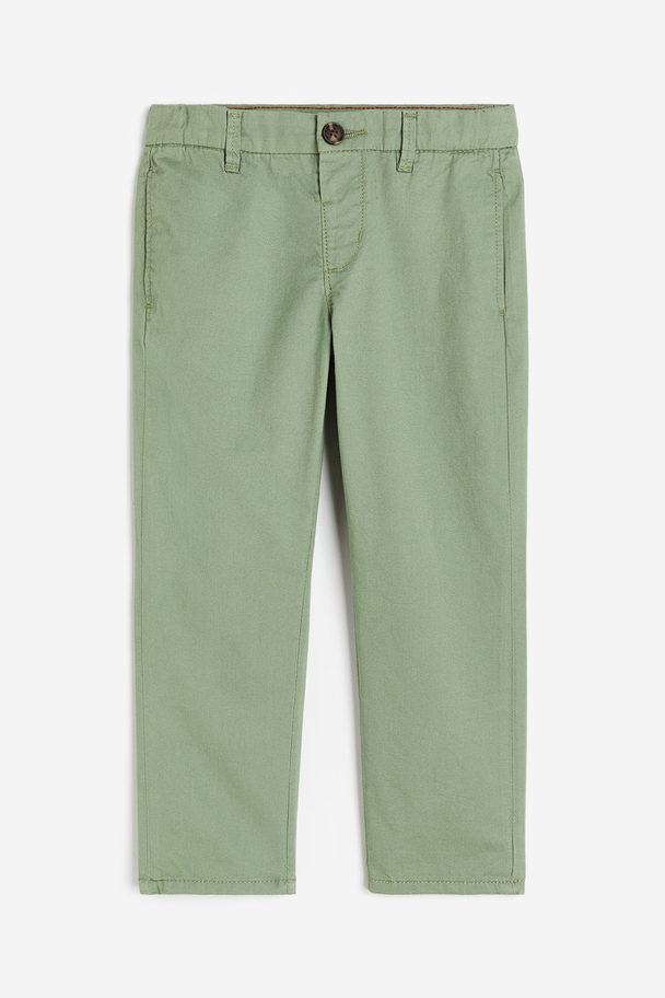 H&M Baumwollchino Relaxed Fit Grün