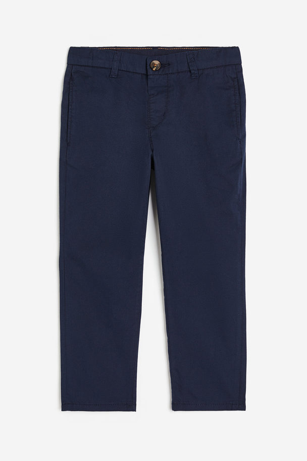H&M Relaxed Fit Chinos I Bomull Marineblå