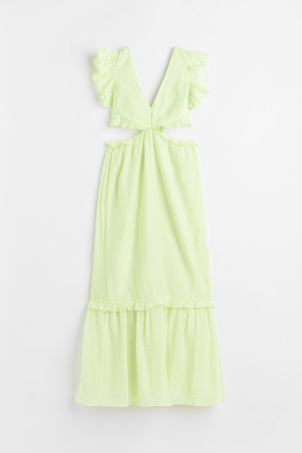H&M Maxi-jurk Met Cutouts Limegroen