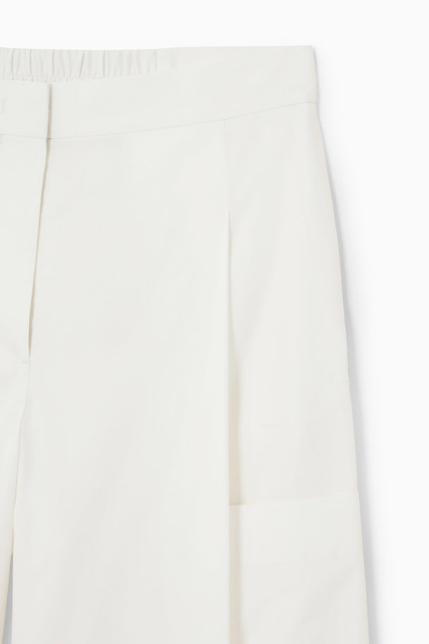 COS Plisserad Culotte-byxa Med Stretch Vit