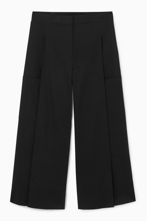 COS CULOTTES MIT FALTEN UND ELASTISCHEM BUND SCHWARZ