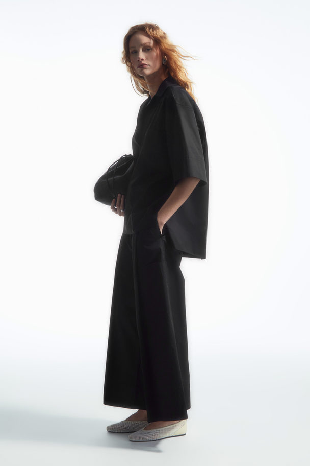 COS Elasticated Pleated Culottes Black