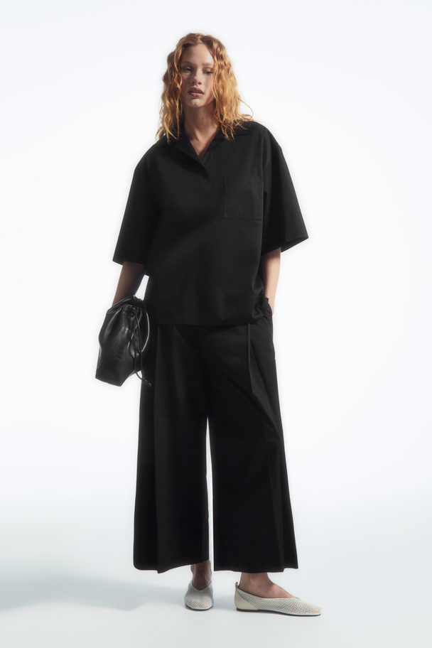 COS Elasticated Pleated Culottes Black