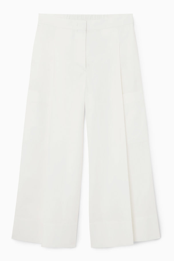 COS Plisserad Culotte-byxa Med Stretch Vit