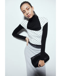 Cap-sleeved Top White/spotted