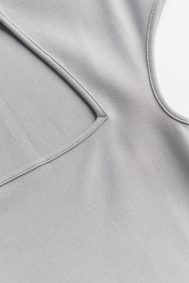 H&M Shirt mit Kappenärmeln Grau