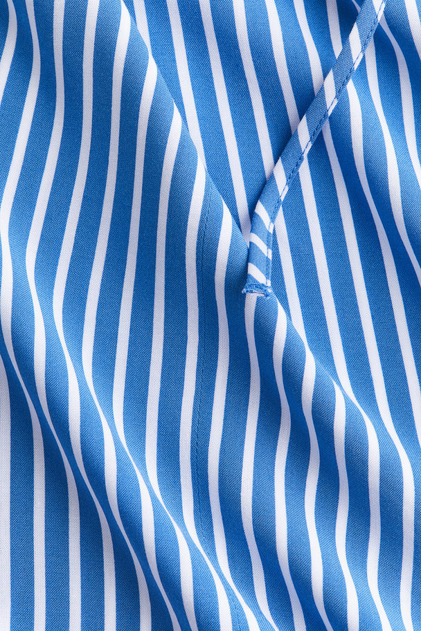 H&M Tie-detail Dress Blue/striped