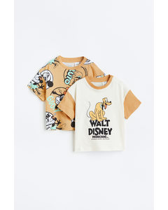 2er-Pack T-Shirts mit Print Orange/Disney