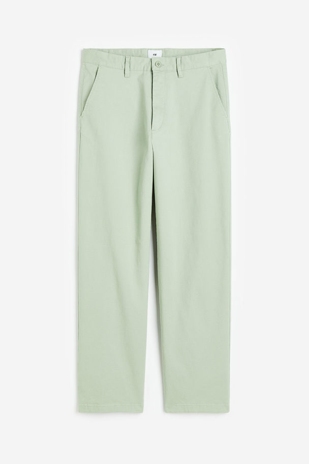 H&M Relaxed Fit Cotton Chinos Light Green