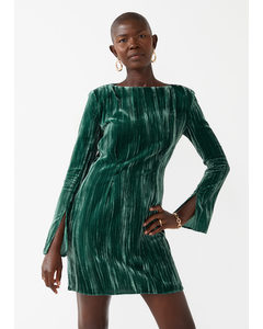 Textured Mini Dress Green