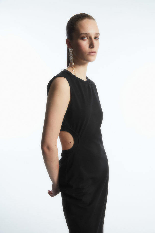 COS Sleeveless Cutout Maxi Dress Black