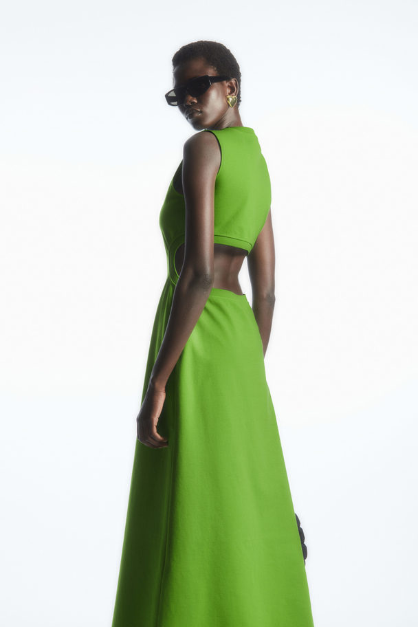COS Sleeveless Cutout Maxi Dress Green