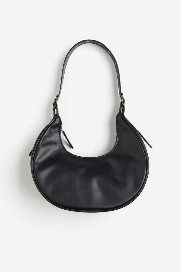 H&M Coated Shoulder Bag Black