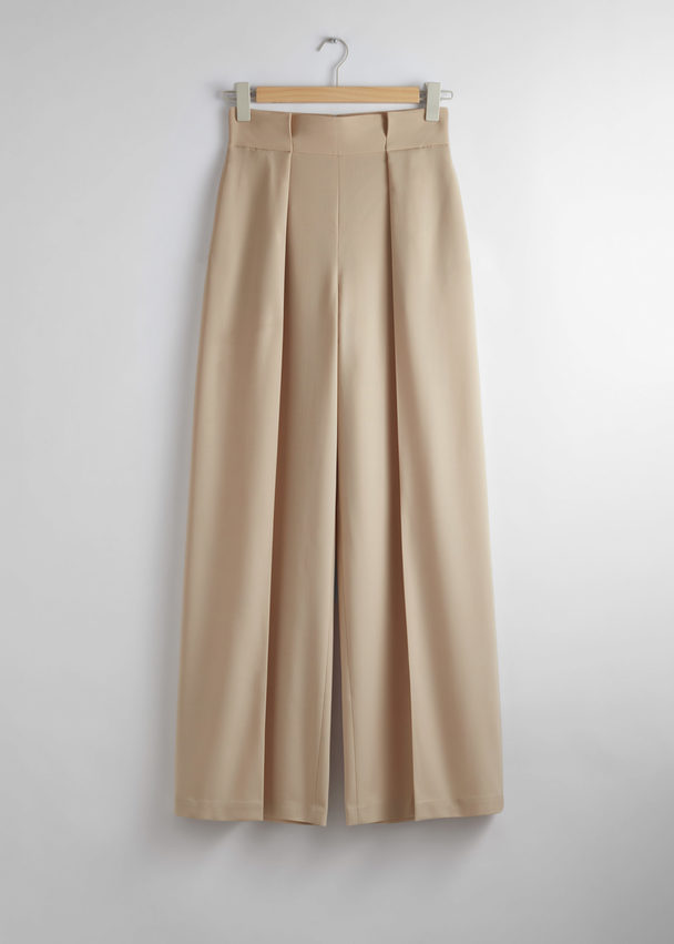 & Other Stories Wide Trousers Beige