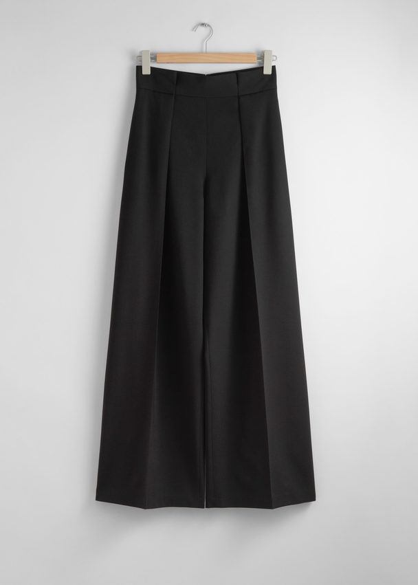 & Other Stories Wide Trousers Black