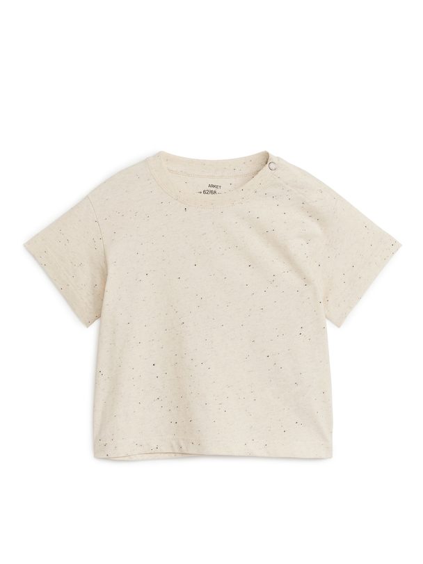 ARKET Kurzärmeliges T-Shirt Beige/Noppen