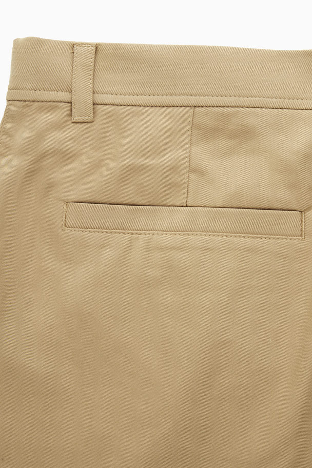 COS Tapered Pleated Twill Chinos Beige