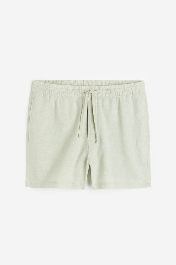 H&M Shorts aus Leinenmix Regular Fit Mattgrün