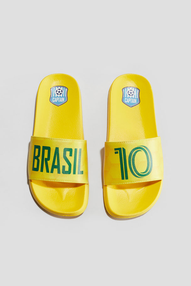 H&M Badesandalen Gelb/Brasil