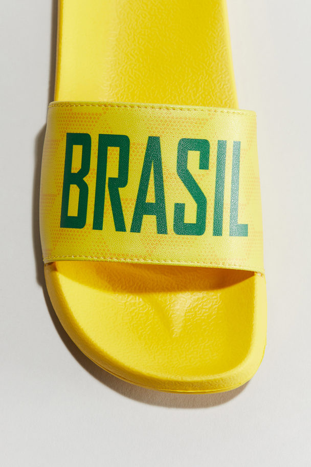 H&M Badesandalen Gelb/Brasil