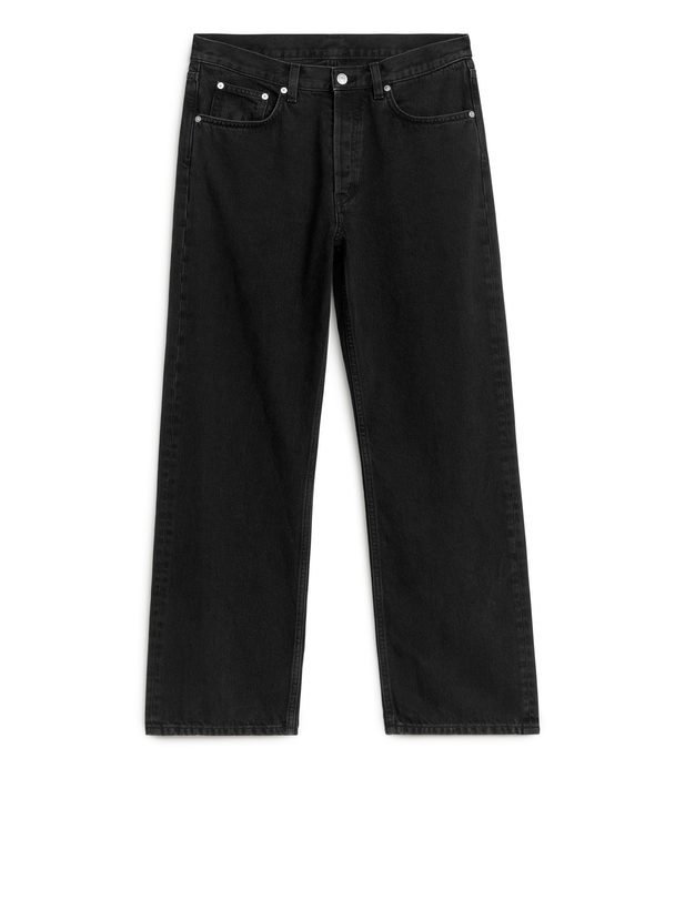 ARKET Shore Jeans Med Låg Midja Och Lös Passform Tvättad Svart
