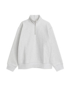 Heavyweight Half-zip Sweatshirt Light Grey Melange