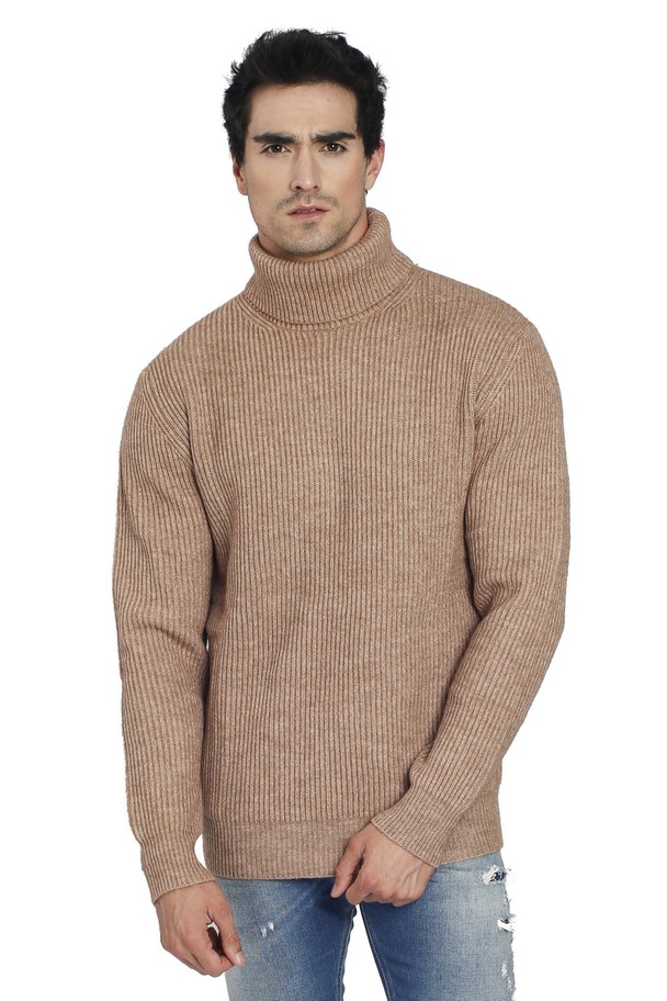 C&Jo Long Sleeve Rib Turtleneck Sweater
