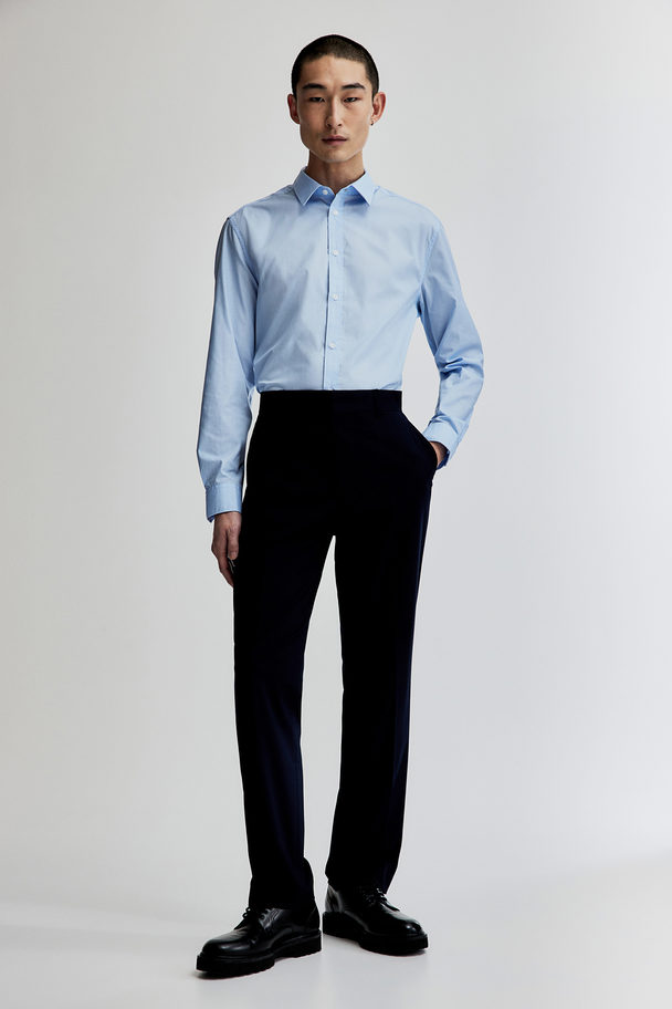 H&M Slim Fit Easy-iron Shirt Light Blue