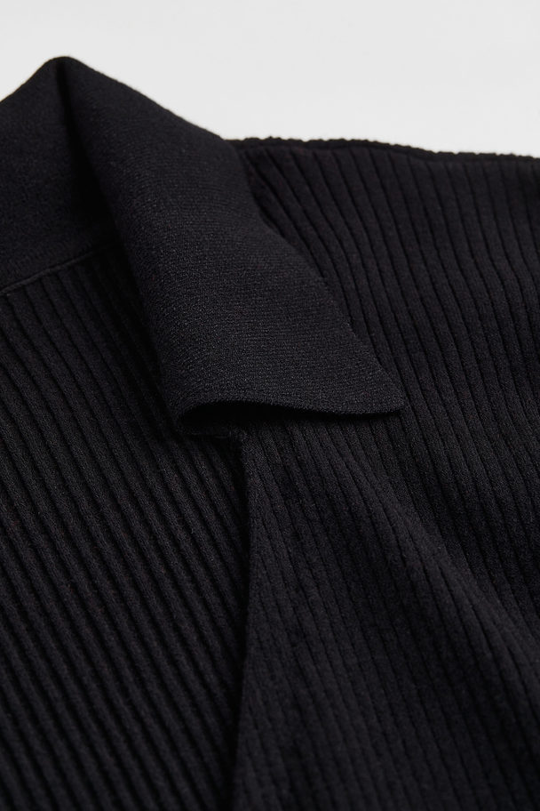 H&M Rib-knit Cardigan Black