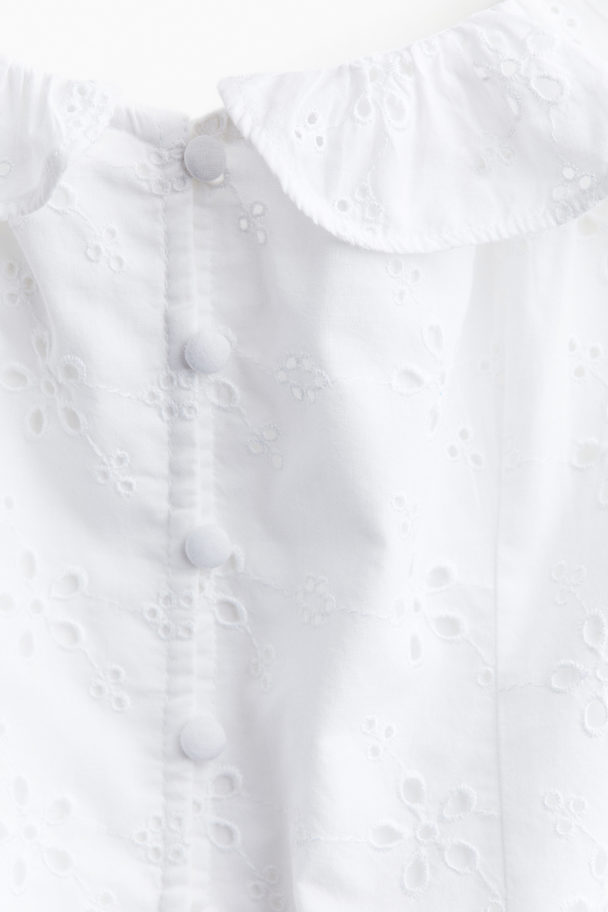 H&M Frill-trimmed Top White