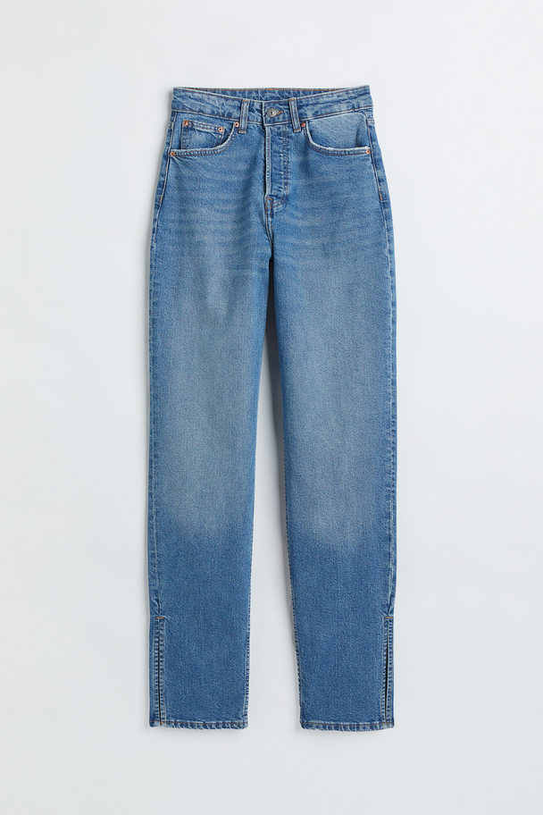 H&M Straight High Jeans Blau