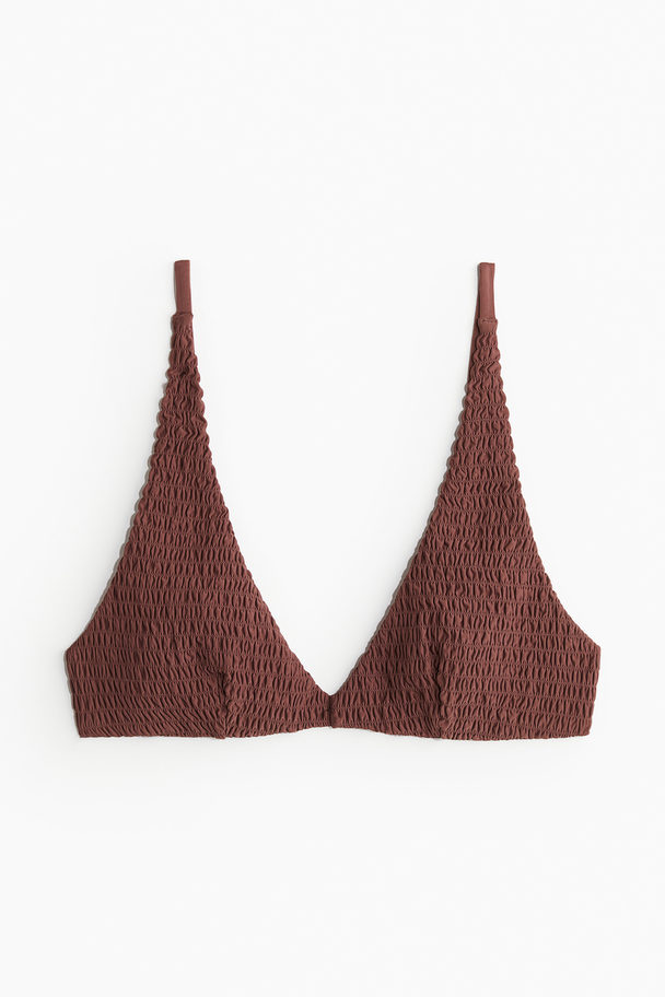 H&M Vaffelsydd Trekantbikinitopp Brun