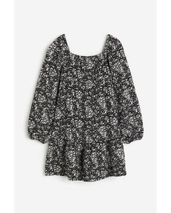 A-line Dress Black/floral
